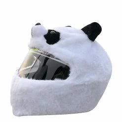 Preferred Housses De Casque De Moto En Peluche De Dessin Animé, Housse De Casque Panda Cadeau De Conduite Amusante, Casque Non Inclus