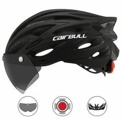 Unbranded Ultralight Cyclisme Casque De Sécurité Outdoor Moto Vélo Feu Arrière Casque Amovible Lentille Visière Mo
