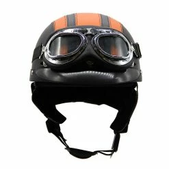 Preferred Été Moto Cuir Léger Rétro Harley Casque De Sécurité Casque Avec Lunettes Mode Demi Casque Véhicule Électrique Casque -Porte-vélos et Barres de Toit Soldes 374703531 max