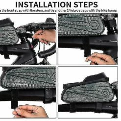 Unbranded Sac De Support De Téléphone De Vélo Grande Capacité Tpu écran Tactile Casque Trou Cyclisme Téléphone Montage Top Tube Pochette Accessoires De Vélo Pour Smartphone Moins De 7,0 '' -Porte-vélos et Barres de Toit Soldes 642420446 max