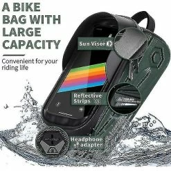 Unbranded Sac De Support De Téléphone De Vélo Grande Capacité Tpu écran Tactile Casque Trou Cyclisme Téléphone Montage Top Tube Pochette Accessoires De Vélo Pour Smartphone Moins De 7,0 '' -Porte-vélos et Barres de Toit Soldes 642438608 max