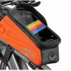 Unbranded Sac De Support De Téléphone De Vélo Grande Capacité Tpu écran Tactile Casque Trou Cyclisme Téléphone Montage Top Tube Pochette Accessoires De Vélo Pour Smartphone Moins De 7,0 ''