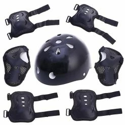 Toyvian 1 Set Casque D’équitation Protecteur Extérieur Cyclisme Skateboard Équipement De Protection Genouillère Coudières Sports Protective Pads (noir, 1pc Casque, 7pcs Protectiv -Porte-vélos et Barres de Toit Soldes 657919918 max