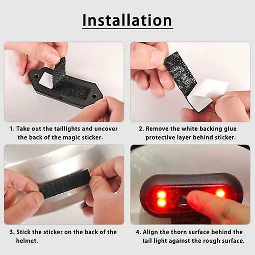 Unbranded Lumière Rechargeable USB Casque De Moto Avant / Arrière Casque De Vélo Night Light 6 Unbranded Lumière Rechargeable USB Casque De Moto Avant / Arrière Casque De Vélo Night Light – Image 4