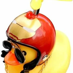 Nw 1776 Shxx 2 Packrubber Canard Jouet Ornements Jaune Canard Voiture Tableau De Bord Décorations Squeeze Canard Bicycle Cornes Hélice Casque Xq-zxc11