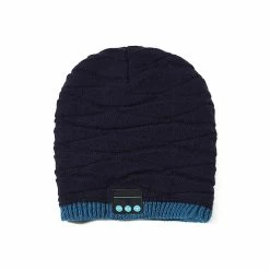 Unbranded Sans Fil Bluetooth Compatible Poisson Modèle Tricoté Velours Hiver Casque Chaud Cap Musique Appel Casque Chapeau Pour Nuit Courir Pêche Sports De Plein Air T