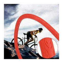 Pneu Vélo,Pneu De Vélo De Route 700 X 23C Sans Chambre à Air De 26 Pouces, Pneu De Bicyclette Résistant, Roue De - Type Red - Avis / Test